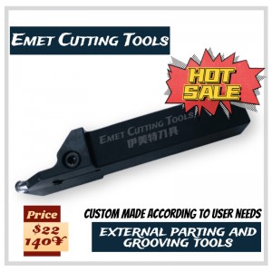 EMET-skärverktyg, externa vridverktyg, externa avskiljnings- och spårverktyg, speciellt för hjulbearbetning, med hjälp av ISCAR Gida80-40 Insert, GHGR/L2525-8, GHGR/L2525-6